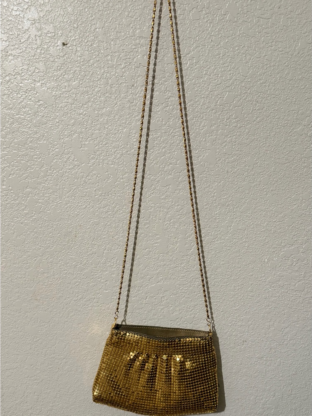 Gold Sequin Chain Shoulder Bag